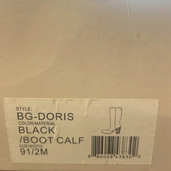 BCBG Generation Knee High Black Block Heel Mob Wife Rocker Boots Women’s Sz 9.5 - Picture 12 of 12